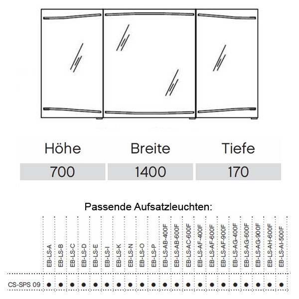 Pelipal Cassca Spiegelschrank inkl. Beleuchtung  